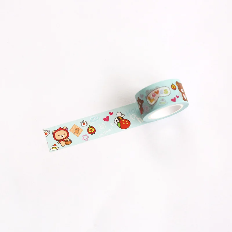 20 мм Милая васи лента японский Тоторо Rilakkuma декоративная лента цветы Sumikko гураши Скрапбукинг Kawaii сетка клейкая лента - Цвет: Blue Rilakkuma