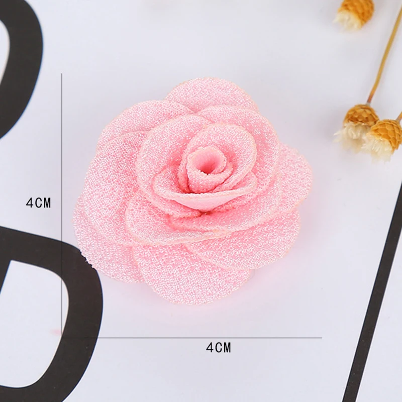 10 teile/los 4cm Kamelie DIY dekorative Blume Ohne Clip Für Mädchen Haar Zubehör Hand Handwerk DIY – Detail 4