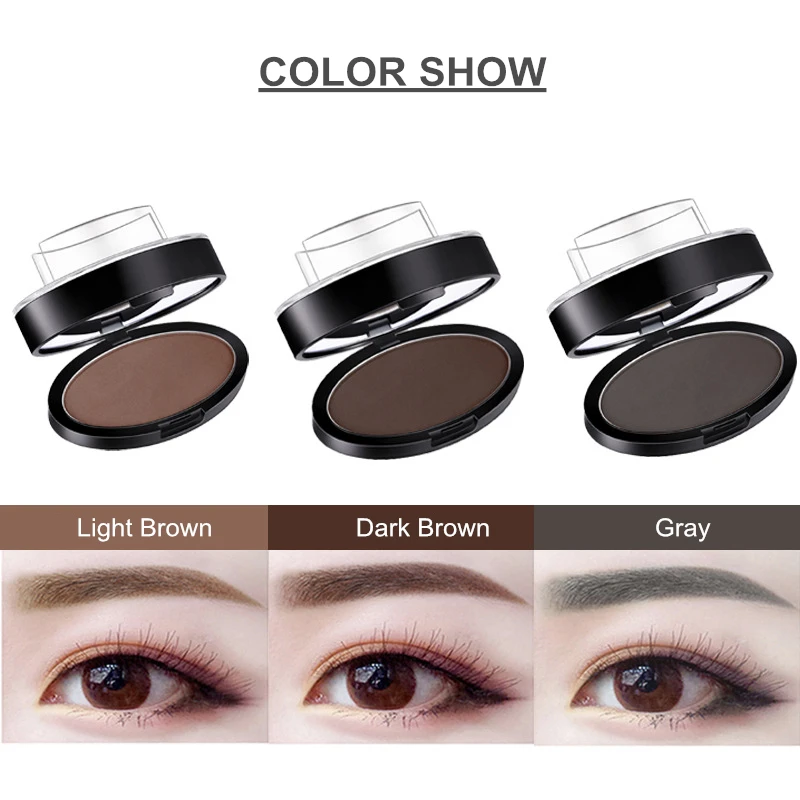 

9 Optional Lazy Eyebrow Stamp Quick Makeup Eye Brow Stamps Powder Pallette Natural Easy To Wear Gray Brown Eyebrows Powder Seal