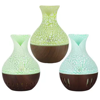 

130mL 7 Color Wood Grain USB Aroma Essential USB Universal Interface Seven-Color LED Lamp Oil Diffuser Ultrasonic Humidifier