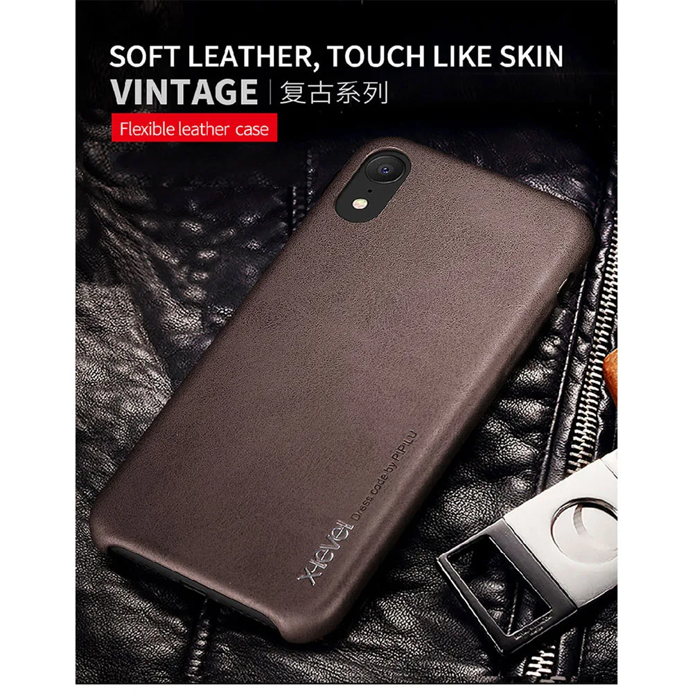 

X-Level leather case for iphone 6/7/8plus phone case original ultra-thin back cover business retro for iPhone XS / XS Max / XR