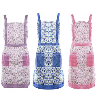 

Floral Prints Kitchen Aprons Kitchen Princess Sleeveless Apron Women's Cooking Baking Bib Cooking Chef Apron With Pocket