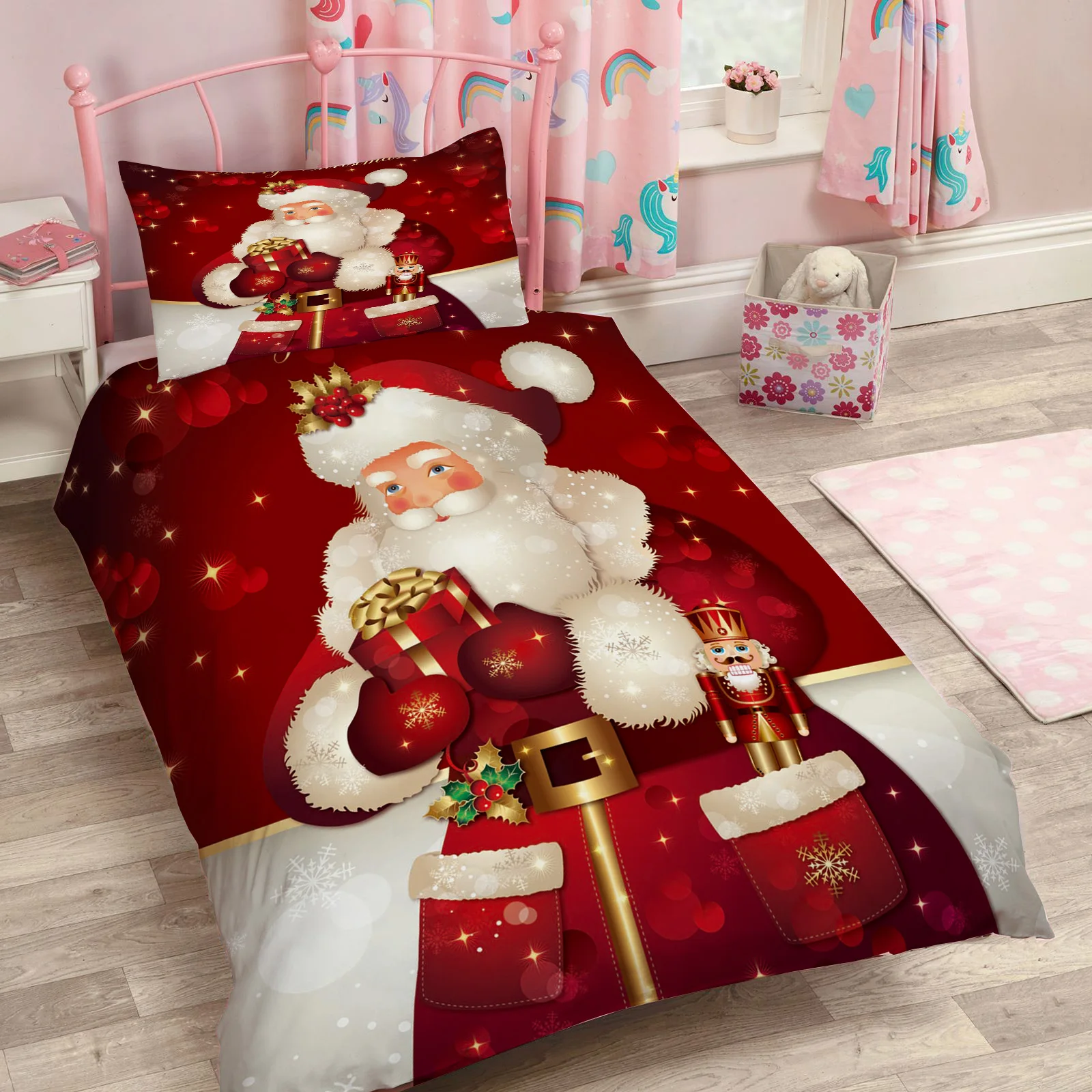 Merry Christans Санта Пододеяльник подушка чехол Стёганое одеяло крышка постельное белье набор постельных принадлежностей для односпальной кровати для кровати