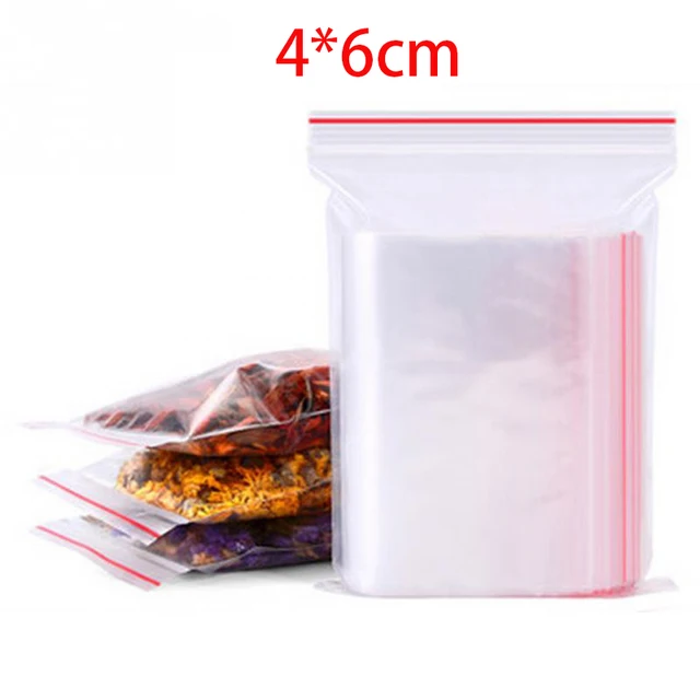 100/300/500Pcs/pack Resealable Plastic Zip Lock Bags Clear Poly Zip lock Bag Food Storage Reclosable Vacuum Fresh Organize Bag 4x6cm