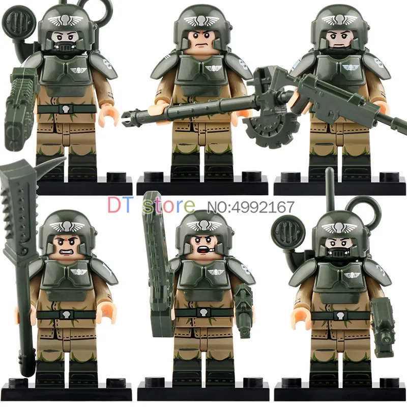 

50PCS Heavily Armed Commander Military Army City Police With Weapons Building Blocks Children Toys KT1037