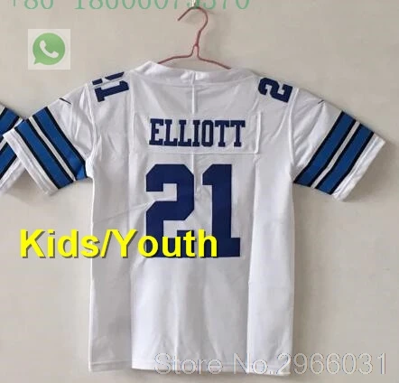 for kids youth A+++ качественная Детская Молодежная Футболка 4 dak prescott 21 ezekiel elliott 82 jason witten 88 dez bryant jersey Dallas - Цвет: for kids youth