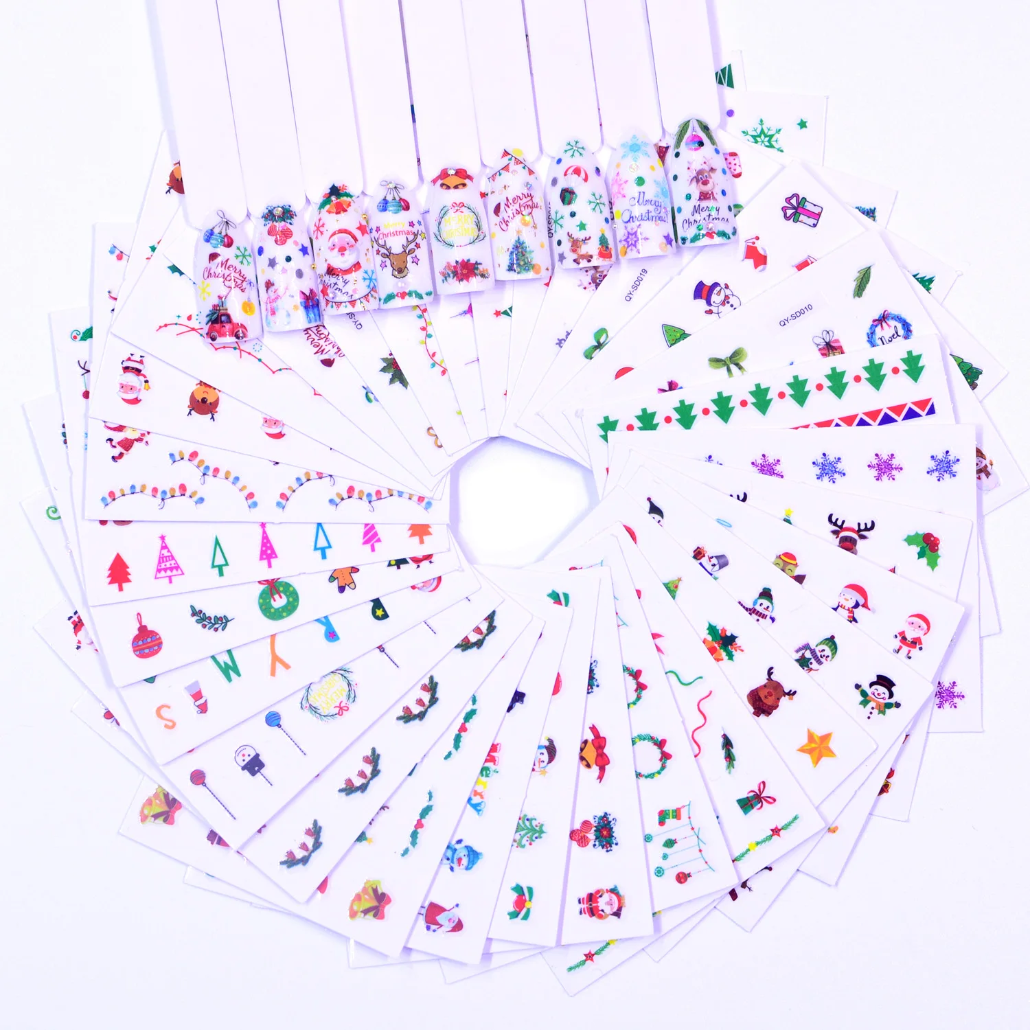 

YZWLE 3D Nail Art Transfer Stickers Christmas Decals DIY Santa Elk Letter Manicure Decoration Tips Manicure Nail Decals Tools