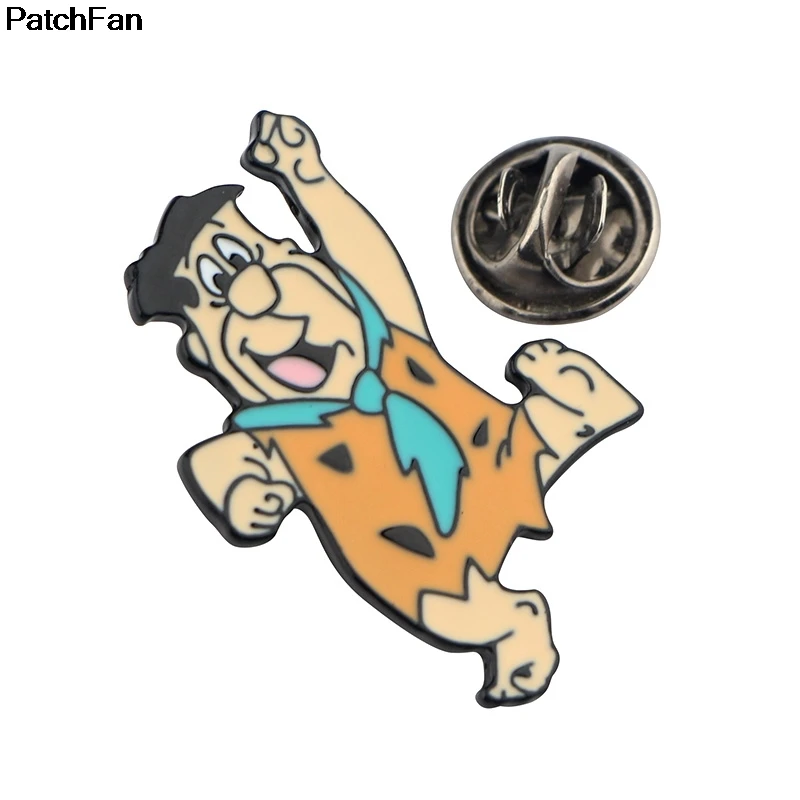 20 шт./лот A2456 патчфан мультфильм Flintstones эмаль булавки броши ювелирные изделия дети девушка рубашка пальто DIY украшения одежды значок