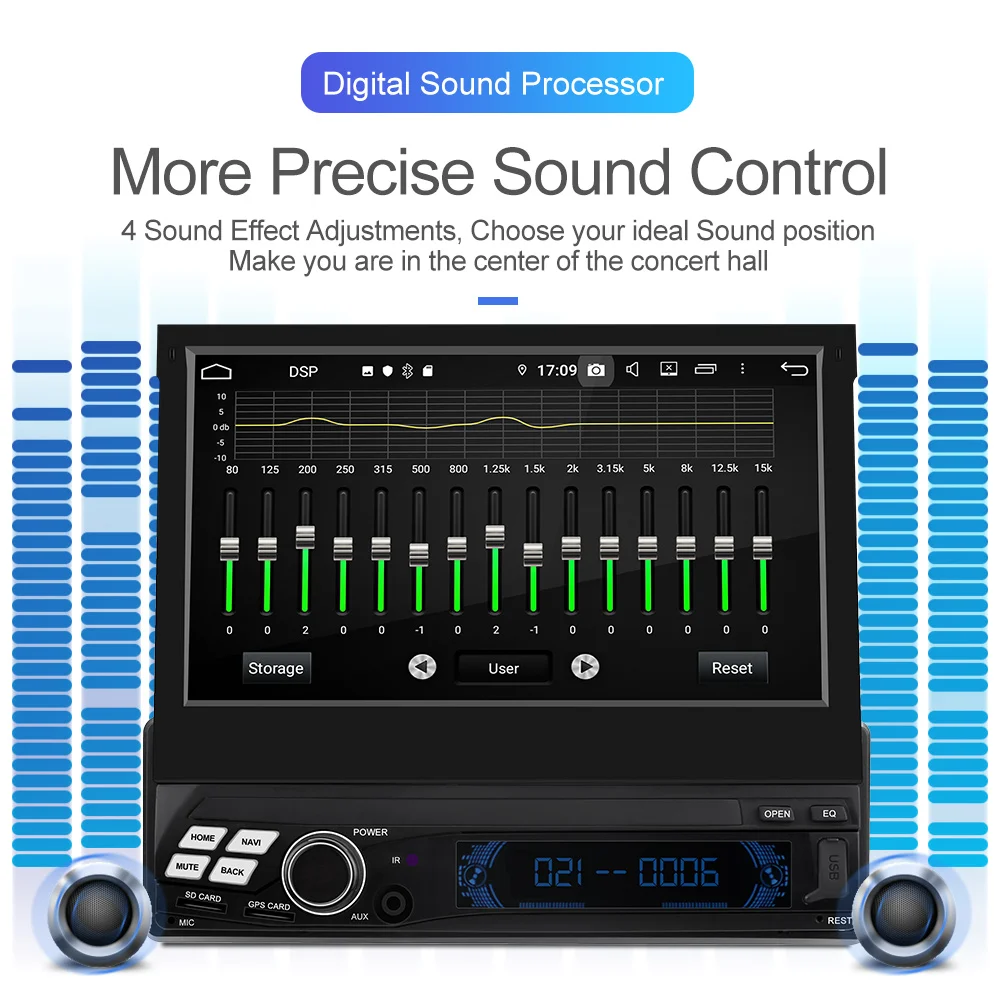 Isudar Universal Auto Multimedia-Player 1 Din Android 9 7 Zoll Abnehmbare Multi touchscreen Octa Co