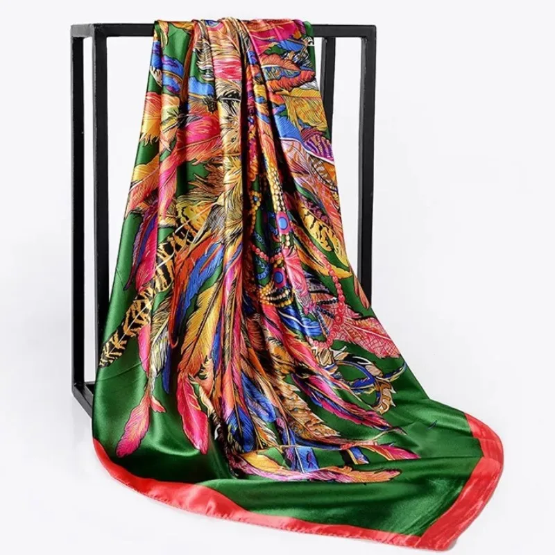 Шелковые шарфы Foulard 90*90 см квадратная голова хиджаб шарф Женский шифон шаль Бандана обертывание глушитель парео