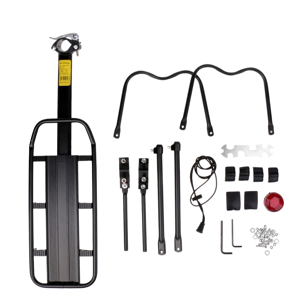 Bicycle Touring Carrier with Carrier Rack for Non-Disc Brake Mounts Frame-Mounted for Heavier Top & Side Loads Bike Cargo Racks