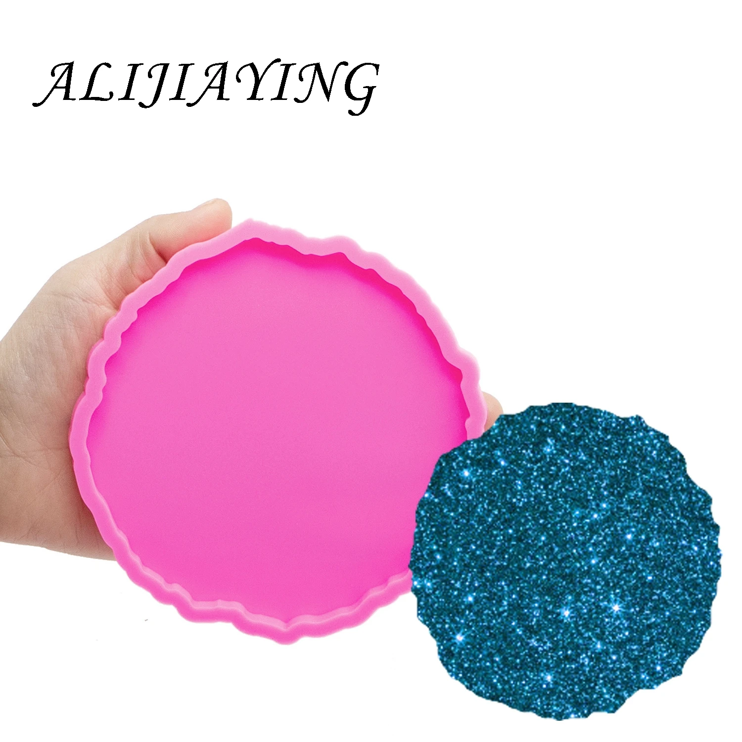 DY0279 Pink 4,1/4,9 дюйма круглые формы силиконовые формы для смолы эпоксидной смолы ремесло DIY Круглый Силиконовый Geode Coaster Агат Смола плесень DY0270 - Цвет: DY0279 Pink