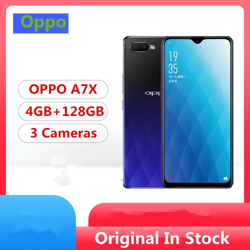 Глобальная прошивка Oppo A7X смартфон Helio P60 Android 8,1 6," полный экран 16.0MP+ 16.0MP+ 2.0MP OTG отпечаток пальца 4 Гб+ 128 ГБ