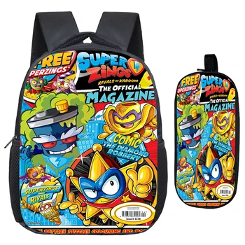 

New Popular Children Super Zings Kindergarten Backpack 2pcs Set Child Superzings School Bag Bookbag Kids Gift(Rucksack+Pen Bag)