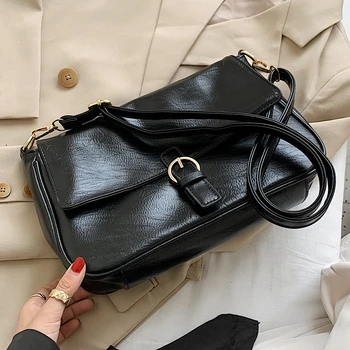 

Oil Wax Women's Bag 2020 Vintage PU Leather Crossbody Bag Big Capacity Shoulder Handbags Female Hand Bag Branded Designer