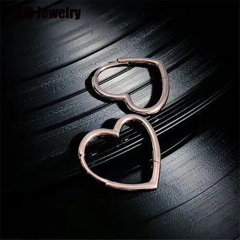 

100% 925 Sterling Silver 288307 Asymmetric Heart Earrings Jewelry Women's Holiday Gift