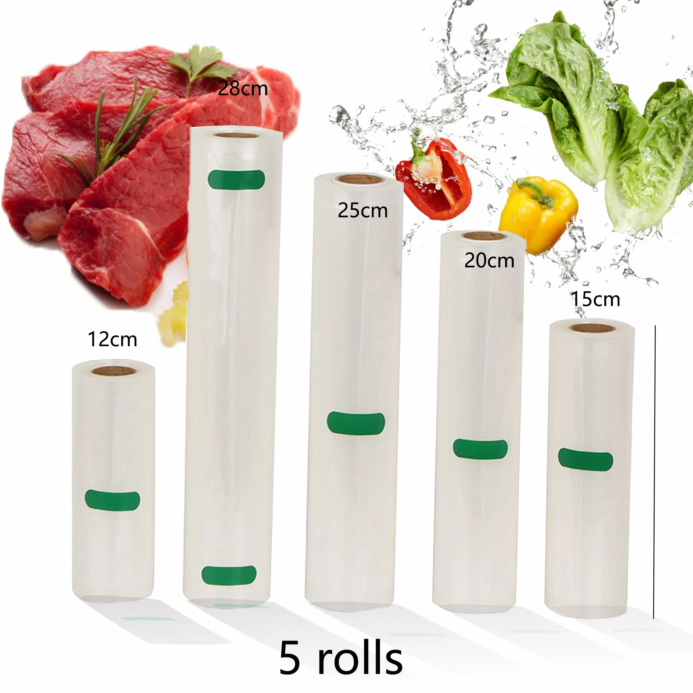 Вакуумный пакет для пищевых продуктов 5 лотов/rolls12 + 15 20 25 28 см|Вакуумные