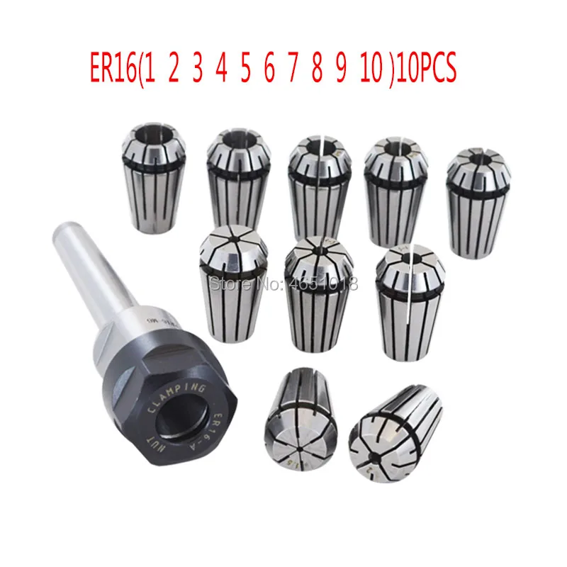 

Milling tool shank drilling and milling machine Mohs taper shank MT1 MT2 MT3 MT4 ER16 M6 M10 M12 M16 10PCS ER16 chuck COLLET