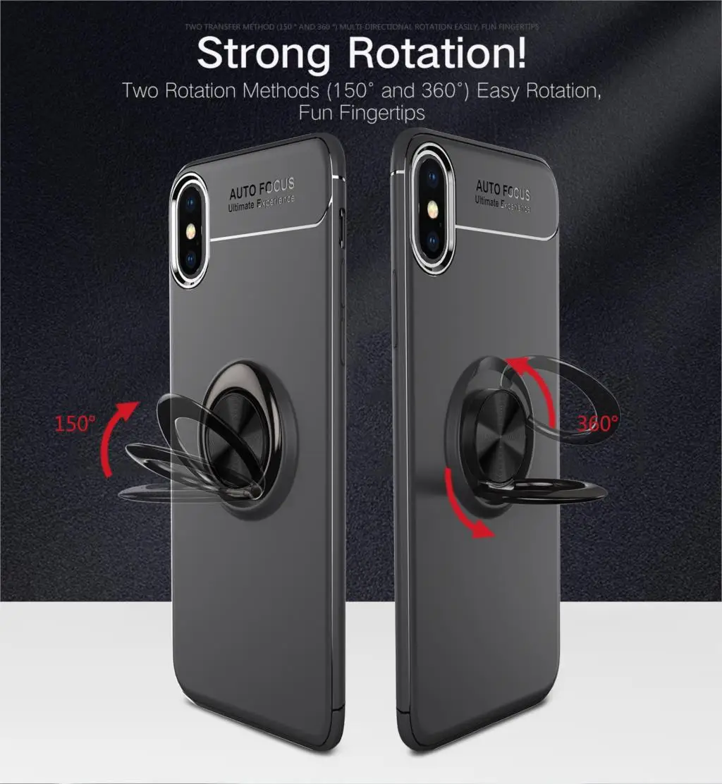 Мягкий чехол с кольцом на палец для iphone XS MAX XR 7 8 6X10 6S Plus матовый Силиконовый чехол для телефона с автофокусом