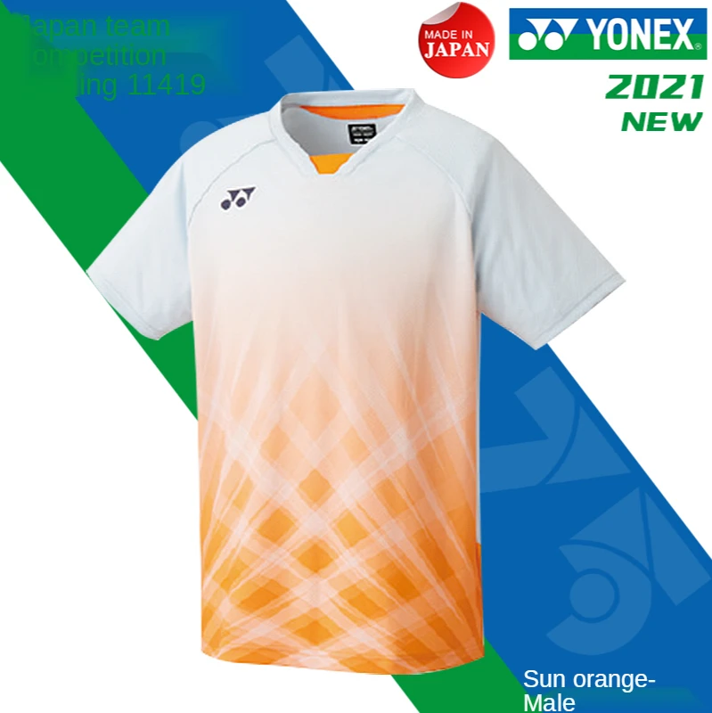 original YONEX short sleeve sport jersey sports clothing sportswear badminton clothing men for tournament - Sports & Entertainment