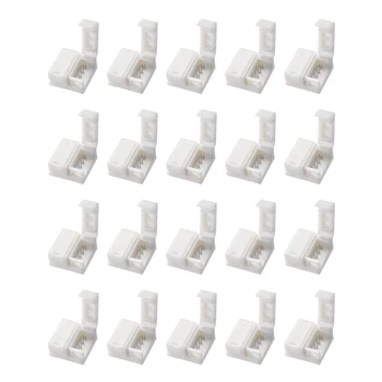 

uxcell 10mm 4P LED Strip Connector Solderless for 5050 3528 RGB Multicolor Waterproof Strip Lights 20Pcs