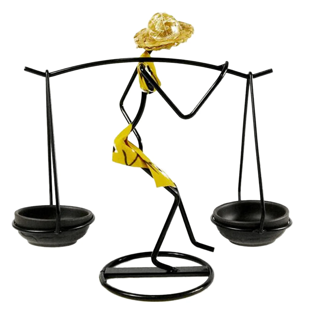 Candlestick Women Girl Geometry Wrought Iron Candlestick Candlestick Holder Home Accessories Ornaments