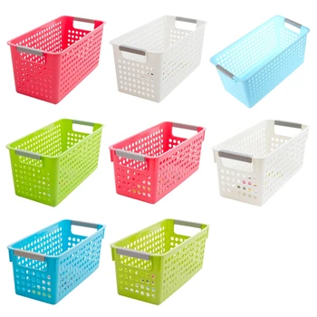 

Japanese-style Stackable Plastic Storage Baskets/Bins Organizer Fruit Toys Clothes Glove Box Debris Storage Basket (white)S:29 x