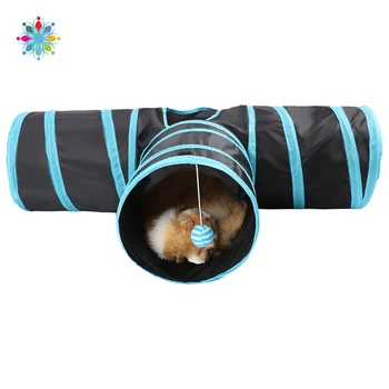 

Pet Cat Tunnel Collapsible 3 Way Play Toy Tube Fun For Rabbits Kittens Small Dogs TLS