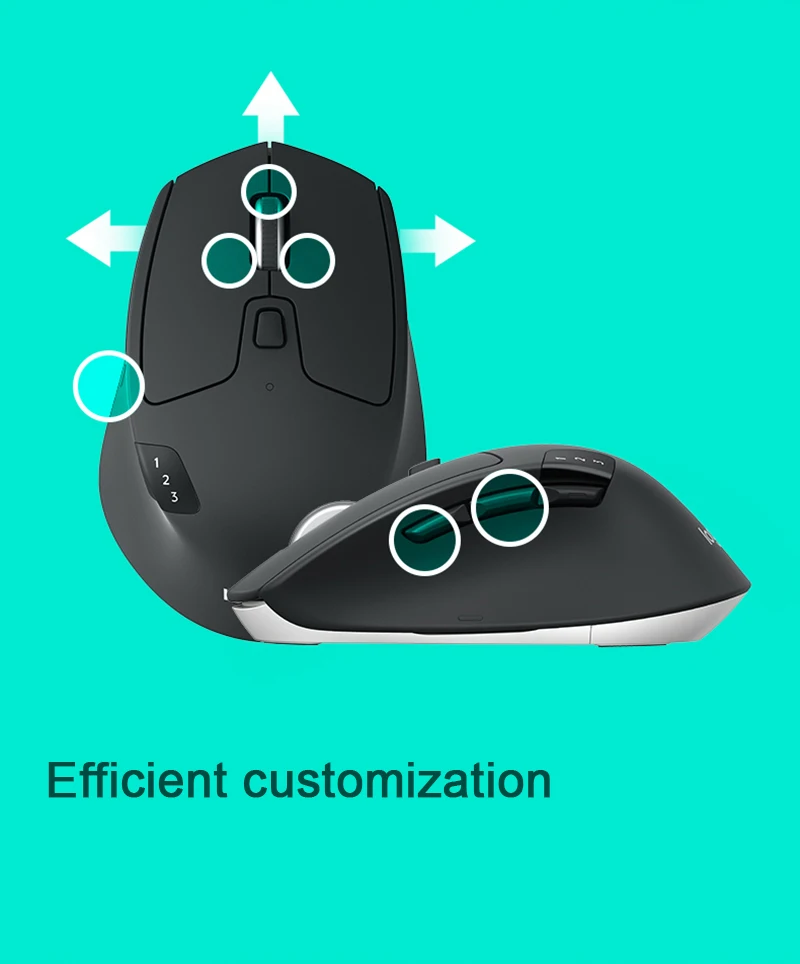 Беспроводная Mousewith-2-4G с несколькими устройствами logitech M720 Triathalon-Беспроводная Optical-Trackball-Ergonomic-Mouse-Gamer-for-Windos-10-8