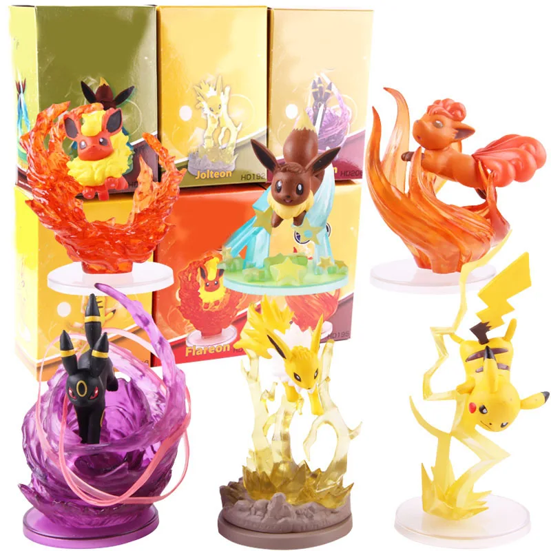 Горячие игрушки Аниме С рисункам героев из мультфильмов и Иви Jolteon Umbreon Vulpix Flareon Собака ПВХ экшн статуэтки коллекционные модели игрушечных