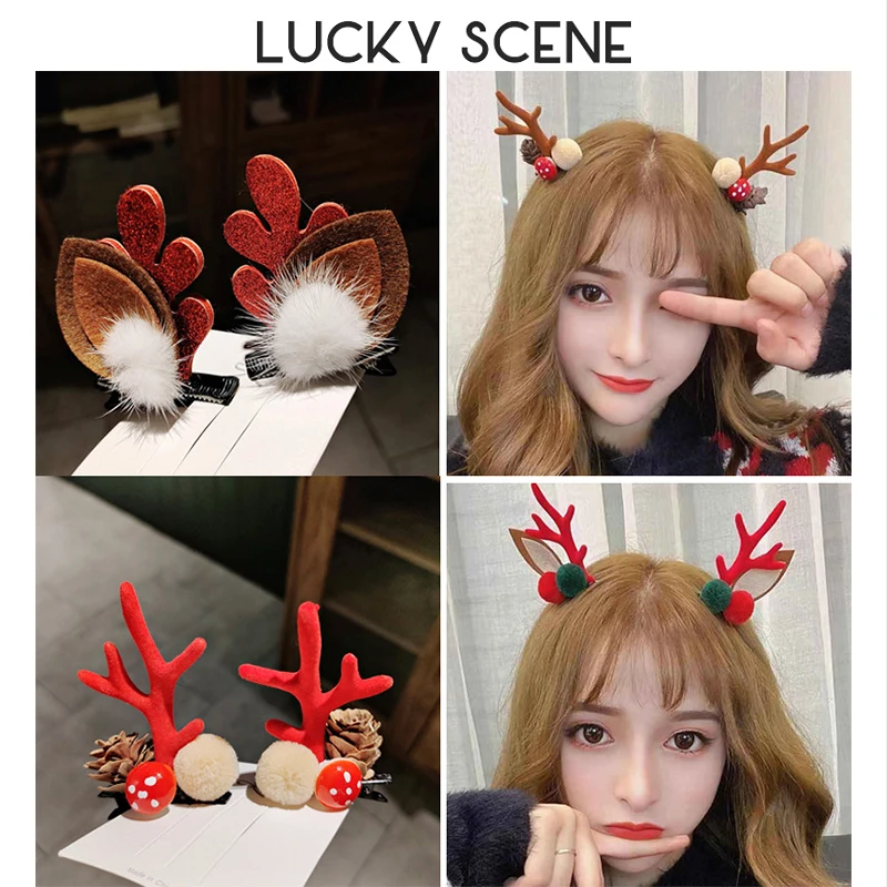 Christmas Headdress Antler Hairpin Party Hairband Girls Costume Ball Hairbands Christmas Hair Decoration S01461