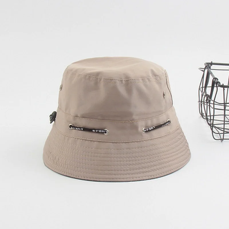 Women Bucket Hats with Drawstring Windproof Men Fisherman Hat Summer Sun Shade Outdoor Sports Hiking Fishing Hat Cap Wide Brim