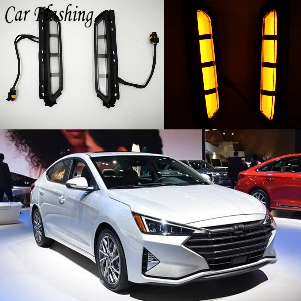 Автомобильный мигающий светодиодный противотуманный фонарь для Hyundai Elantra 2 шт.