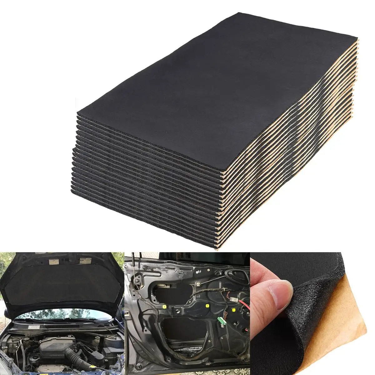 30x50cmx10mm 자동차 사운드 및 단열 코튼 사운드 데드너 데드닝 엔진 방화벽 매트 소음 보닛 뜨거운 절연 9/18pcs