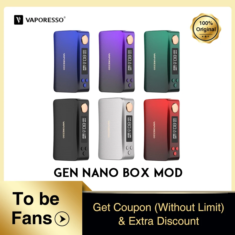 [Новинка] Vaporesso Gen Nano Box Mod для электронных сигарет Mech Vape Squonk Minifit Battery Pod System for Vaper