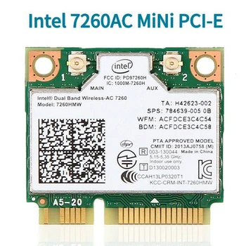 

For intel Dual-band, 2x2 Wi-Fi Plus Adapter Wireless-AC 7260HMW AC Mini PCI-E 2.4G/5G WIFI Card