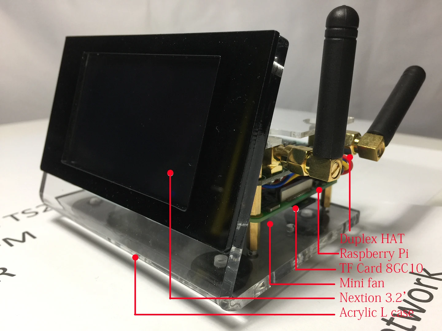 Собранный акриловый "L" чехол MMDVM дуплексная точка доступа для Nextion 3,2 '', DMR/YSF/P25/NXDN/DSTAR