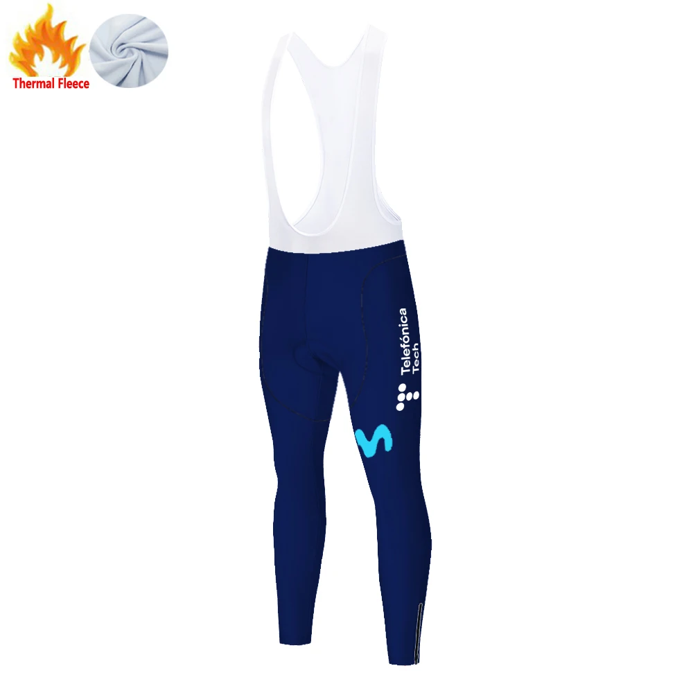 Movistar Winter Thermal Fleece Pantalon Ciclismo Hombre Pantalon Ciclismo Culotte Ciclismo Hombre Invierno Fahrrad Tubo Herren