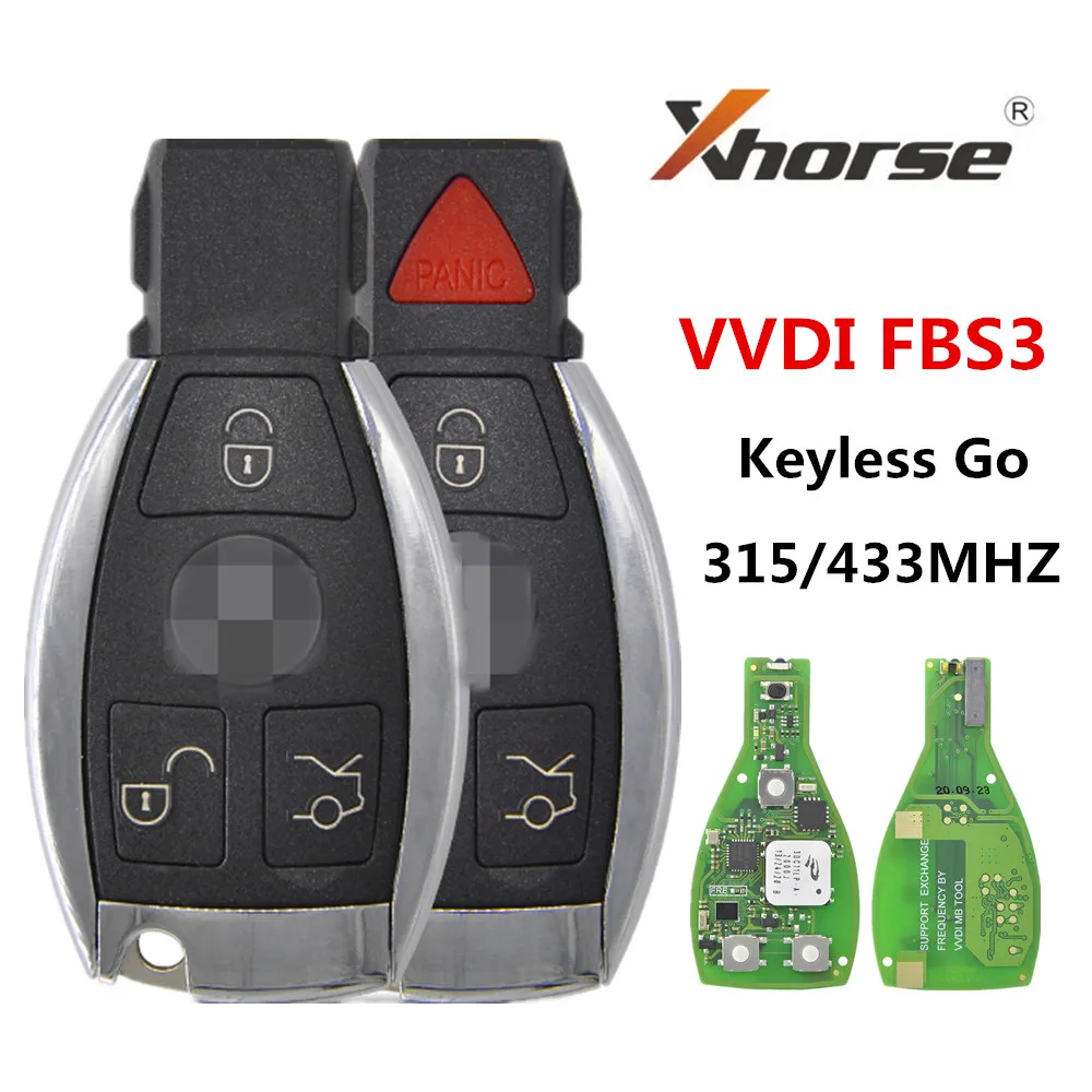 Универсальный ключ KeylessGo Xhorse VVDI MB FBS3 315/433 МГц для Benz W204 W207 W212 W164 W166 W221