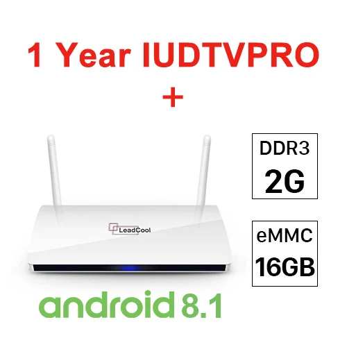 4K IP tv Франция коробка Spain Leadcool Android 8,1 с 1 год IUDPRO IP tv код подписки Испания Португалия Франция IP tv Арабская коробка - Цвет: 2G16G IUDPRO Box 8.1