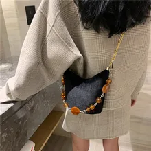 Модный янтарь, цепи, велюровые вместительные сумки, женские сумки через плечо, дизайнерские сумки, роскошные сумки через плечо, женские ведра, сумка,, Осенние кошельки