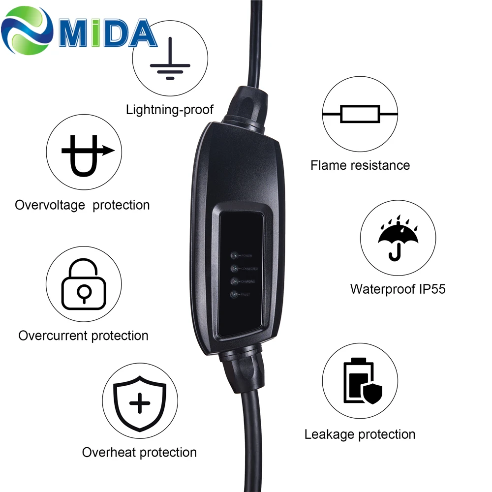 Type 2 female 5M 10Amp EVSE зарядный кабель UK Plug IEC62196 Кабель зарядного устройства для электрического автомобиля