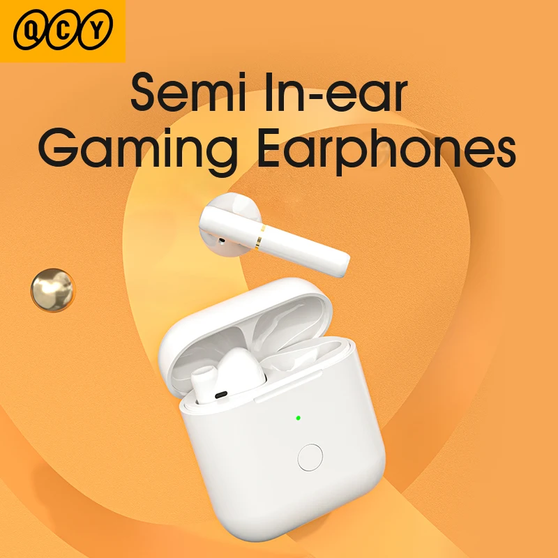 QCY T8S Wireless Bluetooth Earphones , Semi In Ear Gaming Headphones