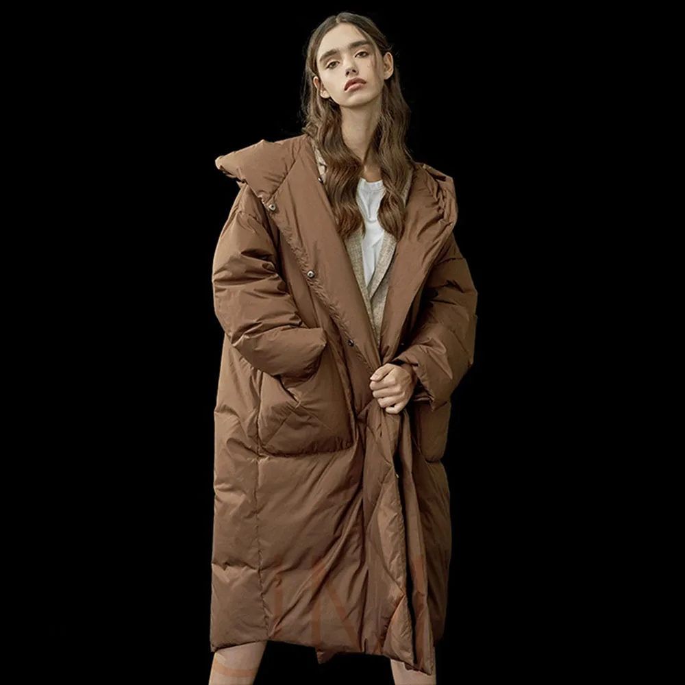 

Winter Cotton Padded Jacket Women Oversize Thick Warm Long Hooded Overcoat Female Puffer Casual Loose Snow Wear Lazy Oaf Outwear