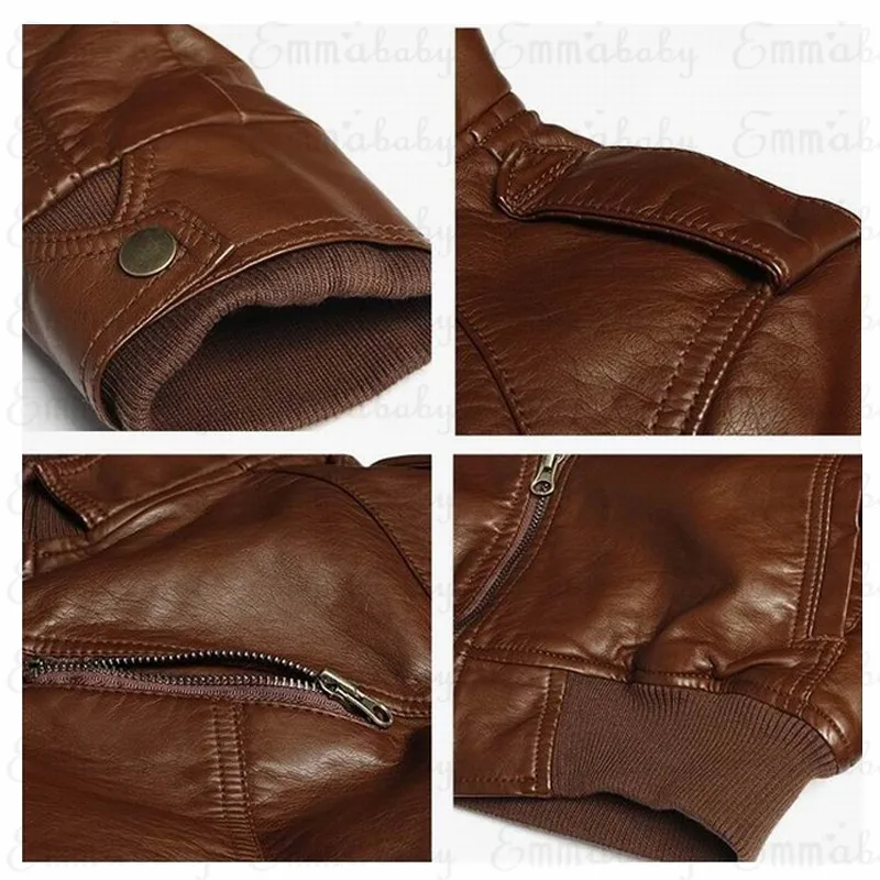 New arrival Autumn Male Leather Jacket Plus Size 3XL Black Brown Men Stand Collar Coats Leather Biker Jacket Coat Outwear