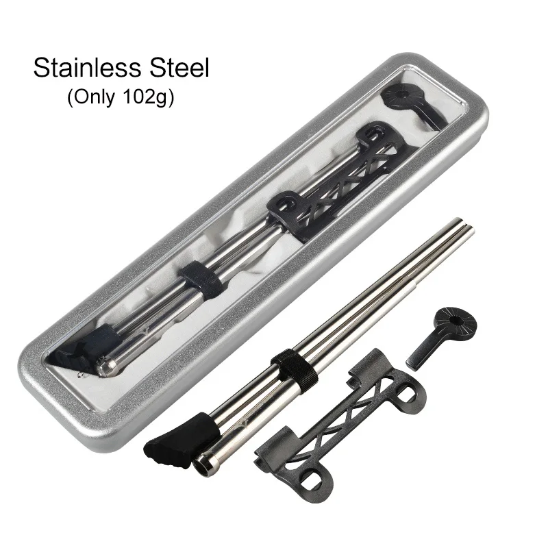 SilverStainlessSteal ROCKBROS 2" /29" MTB горный велосипед kickstand Quick Release углеродное волокно/Нержавеющая сталь Сторона Велоспорт Kick Stand для велосипеда - Цвет: SilverStainlessSteal
