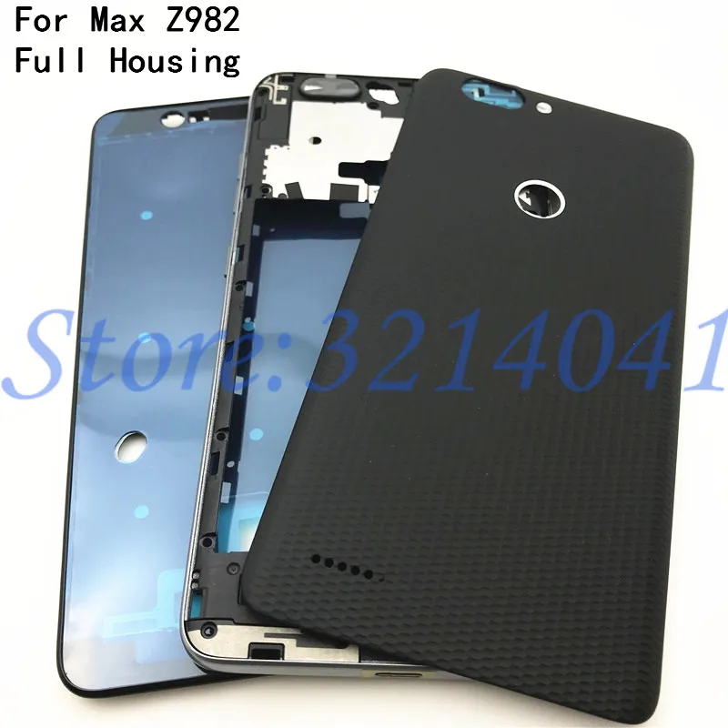 Полный задний корпус для zte Blade Z Max Z982 Крышка батарейного отсека задняя дверь корпус+ ЖК средняя рамка Шасси пластина+ боковой ключ