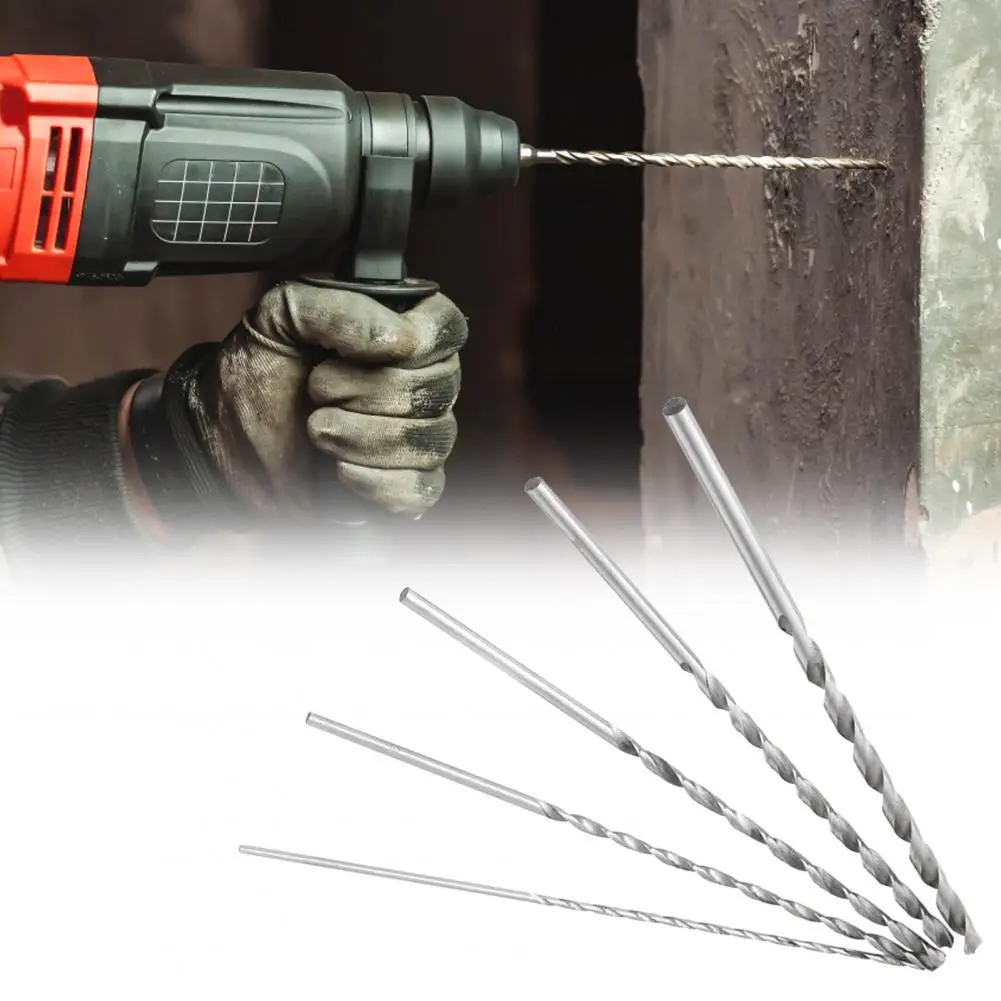5pcs Extra Long Twist Drill Straigth Shank Auger Wood Metal Drilling