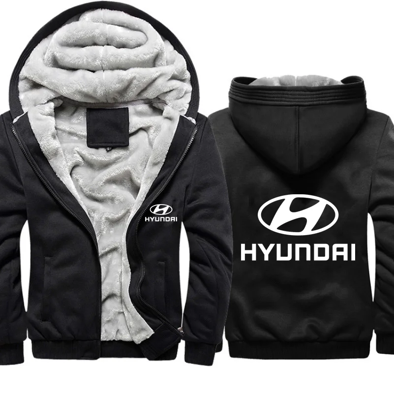 Толстовки для мужчин, автомобиль Hyundai, логотип, куртка с принтом, мужские толстовки, повседневный Зимний толстый теплый флис, хлопковая одежда реглан на молнии, спортивные костюмы - Цвет: 803