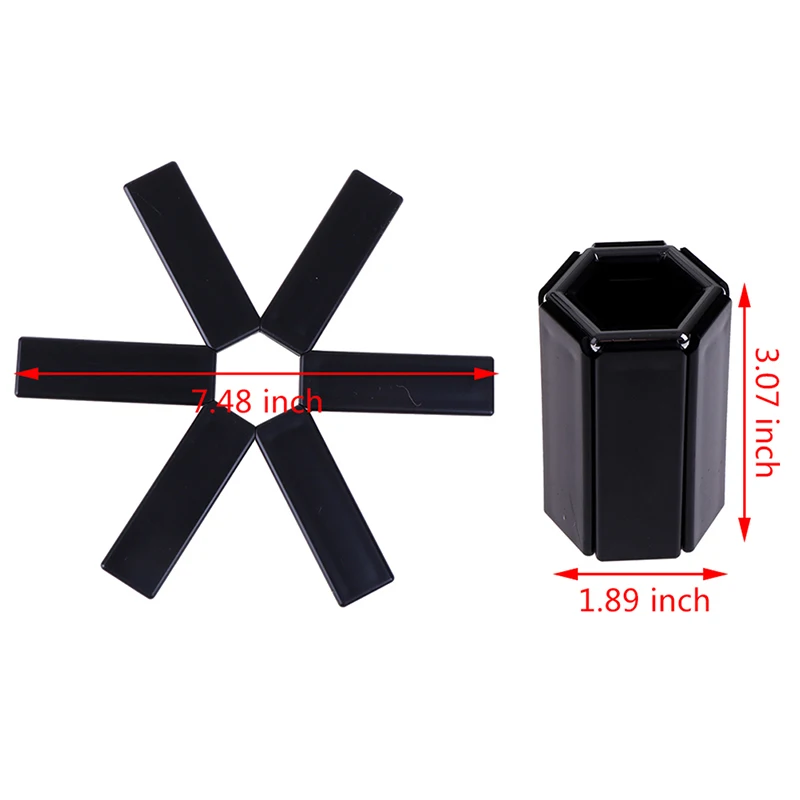 Black Foldable Non Slip Heat Resistant Pad Trivet Pan Placemat Pot Holder Mat Coaster Cushion Kitchen Accessories 1Pc